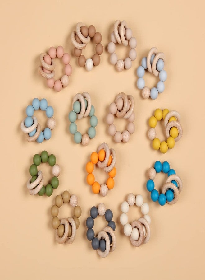 Socub Baby Teething Toy, Organic Baby Teething Ring, Silicone & Beech Baby Rattle Teether for 3+ Months, BPA Free, Mustard - Image 4